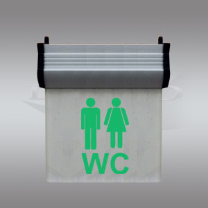 Светеща LED табелка "WC - мъже и жени"