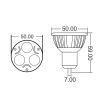 LED луничка 3х1W,  цокъл GU5.3, 220V, клас A
