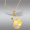 Колие - USB флаш памет лебед с кристали SWAROVSKI
