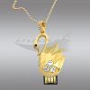 Колие - USB флаш памет лебед с кристали SWAROVSKI